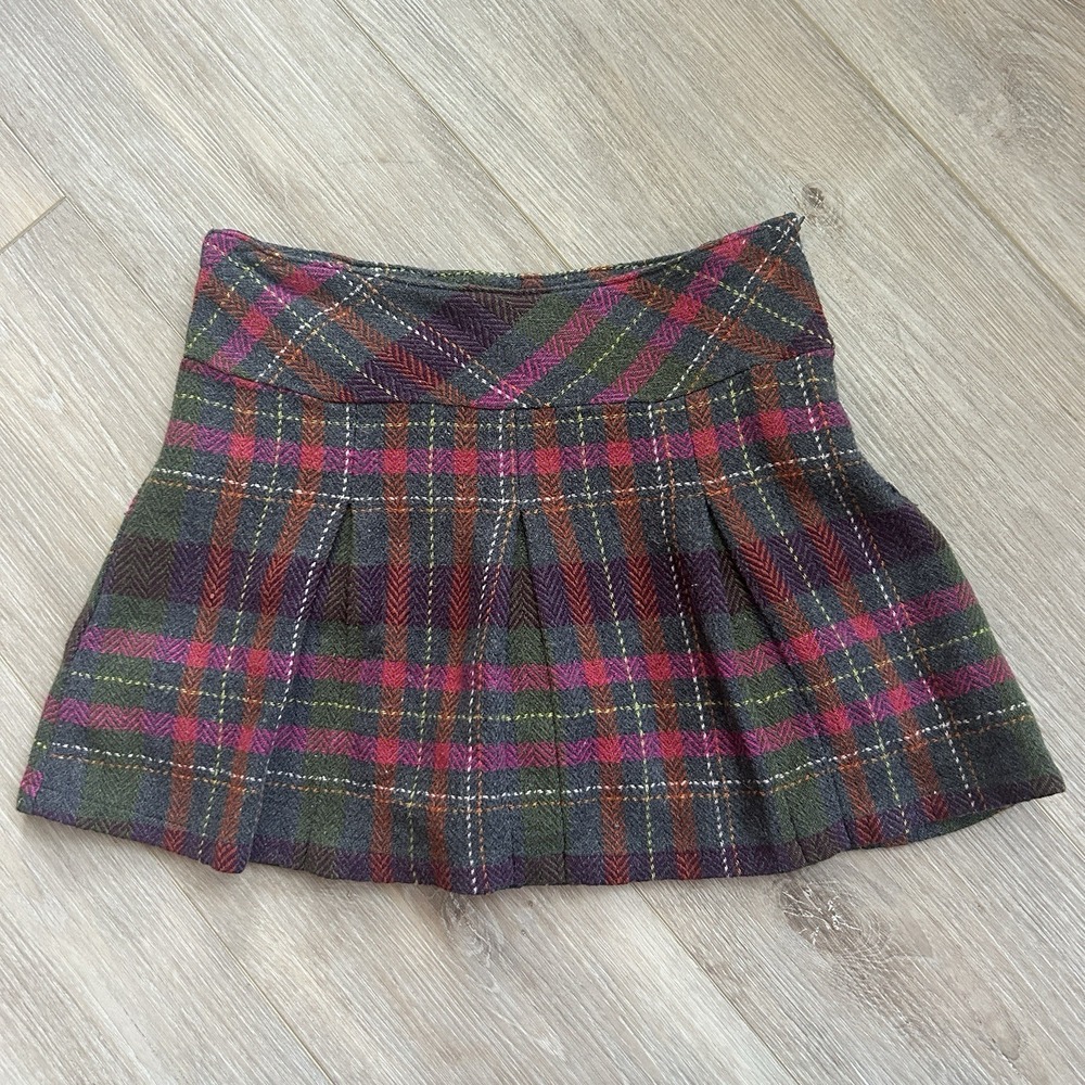 Gymboree 2007β Wool Blend Plaid Pleated Multicolor Skirt Girls Size 8